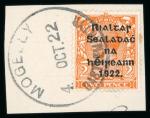 Stamp of Ireland » 1922-35 Overprint Collections 1922 Specialised assembly of mostly Skeleton and or rubber postmarks tying singles, multiples and combination frankings to fragments, plus three envelopes, showing a wide range of town markings in black & violet, some of