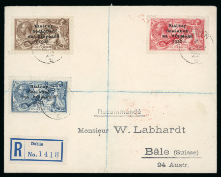 Stamp of Ireland » 1922 (Feb) Dollard Overprints (T1-T14) 2s6d chocolate brown, 5s rose red and 10s grey-blue,