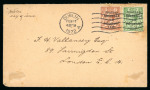 Stamp of Ireland » 1922 (Feb) Dollard Overprints (T1-T14) 1/2d green and Thom 1 1/2d red-brown, two singles, both tied by Hey-Dolphin machine first day cancel