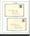 Stamp of Ireland » 1922 (Feb) Dollard Overprints (T1-T14) 2 1/2d ultramarine and 3d violet, singles, both tied by machine first day cancels on envelopes