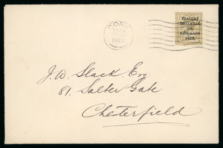 Stamp of Ireland » 1922 (Feb) Thom Overprints (T15-T19) 1s bistre-brown, single, tied by machine first day