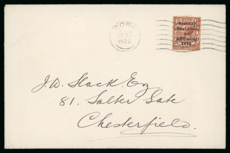 Stamp of Ireland » 1922 (Feb) Thom Overprints (T15-T19) 1 1/2d red-brown, die I and II, both singles, tied