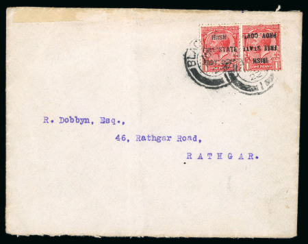 Stamp of Ireland » 1921 Unofficial Overprints BLACKROCK: 1922 Envelope franked GB 1d scarlet, horizontal
