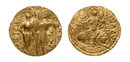 Stamp of Coins » Gupta Gupta Empire, Chandragupta I, c. 319-335, AV dinar, 7.12 g. King and Queen