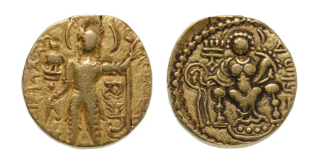 Stamp of Coins » Gupta Gupta Empire, Samudragupta, c. 335-375, AV dinar, 7.39 g. Javelin