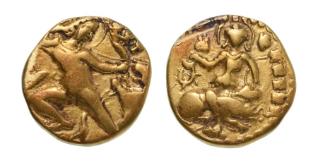 Stamp of Coins » Gupta Gupta Empire, Kumaragupta I, c. 415-455, AV dinar, 7.68 g. Lion slayer