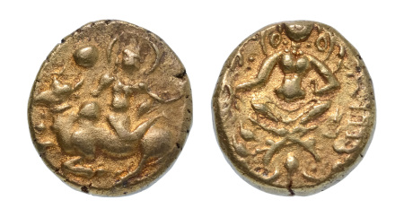 Stamp of Coins » Post-Gupta Post-Gupta, Sasanka dynasty, king of Gauda, c. 600-635, AV dinar, 8.91 g.