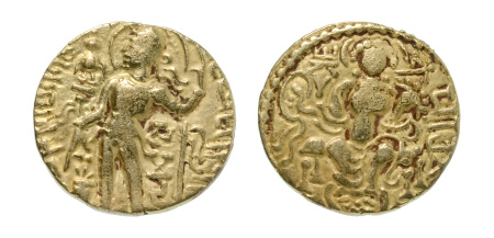 Stamp of Coins » Gupta Gupta Empire, Samudragupta, c. 335-375, AV dinar, 7.14 g. Javelin