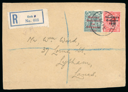 Stamp of Ireland » 1922 (Feb) Dollard Overprints (T1-T14) 2 1/2d, 4d, and 9d red and carmine ovpts, group of mint singles and blocks of four, plus five covers