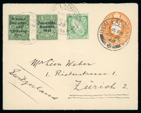 Stamp of Ireland » Political & Transitional Periods » British Postal Stationery - February 17, 1922 to July 23, 1924 1920 GB 2d orange postal stationery envelopes, attractive