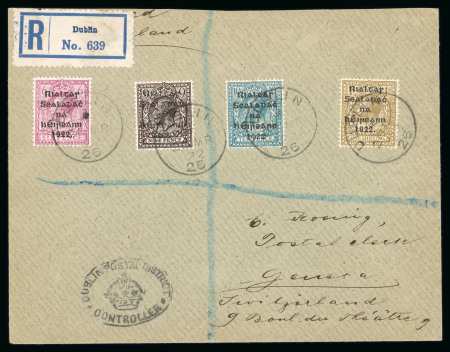 Stamp of Ireland » 1922 (Feb) Thom Overprints (T15-T19) 1 1/2d to 1s, group of 18 covers and postcards, mostly