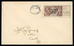 Stamp of Ireland » 1935 Re-Engraved Overprints (T75-T77) 2s6d chocolate and 5s red, tied on separate covers,