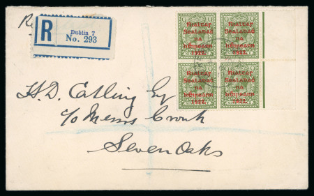Stamp of Ireland » 1922 (Jul-Nov) Thom Overprints (T25-T41) 1/2d to 9d, group of 21 covers, front and postcards