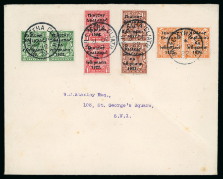 Stamp of Ireland » 1922 (Jun) Harrison Coils Overprints  (T20-T24) 1/2d to 2d, group of 11 covers neatly mounted and written