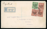 Stamp of Ireland » 1923 Harrison Coils Overprints (T62-65) 1/2d to 2d, group of 15 covers neatly mounted and written