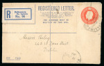 Stamp of Ireland » Political & Transitional Periods » British Postal Stationery - February 17, 1922 to July 23, 1924 1922 British GV 5d orange, two registered envelopes,