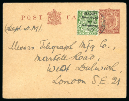 Stamp of Ireland » Political & Transitional Periods » British Postal Stationery - February 17, 1922 to July 23, 1924 1922-25 British Postal cards, an attractive group of