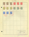 Stamp of Mauritius » Later Issues 1910 issue 1c to 10R complete set affixed to two complete Madagascar UPU receiving authority ledger pages