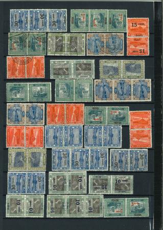 Stamp of Colonies françaises » Sarre 1921, bel ensemble de 28 paires tête-bêche neufs **/*/oblitérés,