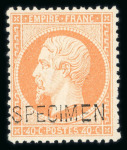 Stamp of France » Empire 1853-1862 1862, Napoléon dentelé Y&T n°23d, 40c orange surchargé