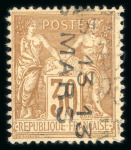 Stamp of France » Préoblitérés 1893, préoblitéré Sage Y&T n°8, 30c brun avec surcharge