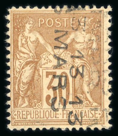 Stamp of France » Préoblitérés 1893, préoblitéré Sage Y&T n°8, 30c brun avec surcharge