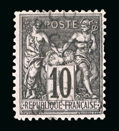 Stamp of France » Préoblitérés 1893, préoblitéré Sage Y&T n°16, 10c noir avec surcharge