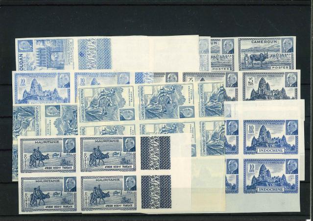 Stamp of Colonies françaises »  Grandes séries coloniales 1941, Grande série Pétain joli lot de 80 essais non