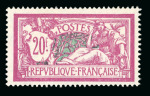 Stamp of France » Émissions à partir de 1900 1925, Merson Y&T n°207 et 208, 10f vert et 20f lilas-rose,