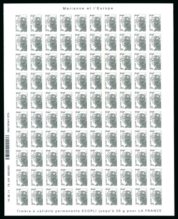 Stamp of France » Adhésif (Autocollant) 2011, autoadhésifs Marianne de Beaujard série Y&T n°