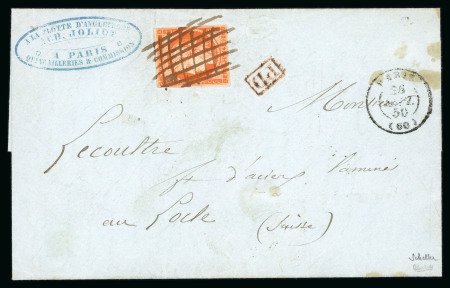 Stamp of France » Lettres Classiques 1850, lettre pour la Suisse affranchie d'un Cérès