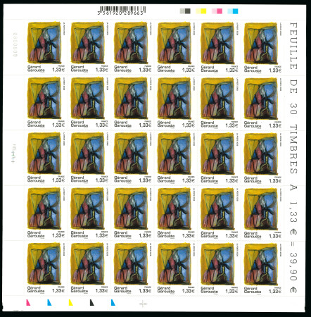 Stamp of France » Adhésif (Autocollant) 2008, adhésif Garouste Y&T n° 222 en feuille entière