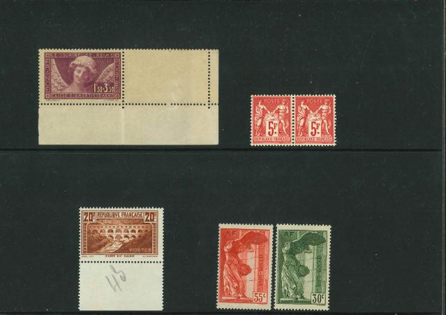 Stamp of France » Émissions à partir de 1900 1925-1937, Y&T n° 216 en paire, Sourire de Reims n°