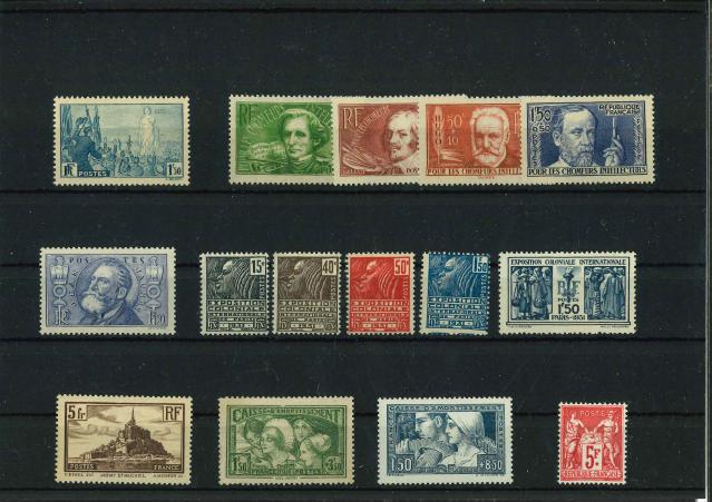 Stamp of France » Collections 1925-1937, petite sélection de bons semi-modernes neufs