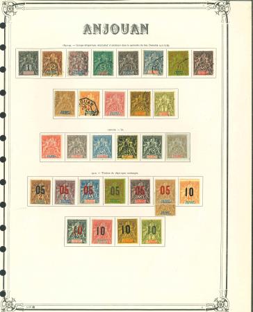 Stamp of Colonies françaises » Colonies Francaise Collections et Lots Anjouan, Grande Comore, Mayotte, Moheli : 1892-1912,