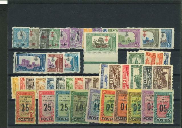 Stamp of Colonies françaises » Tunisie 1923-1933, Y&T n° 79-95, n° 110-119 et n° 161-180 les
