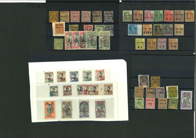 Stamp of Colonies françaises » Colonies Francaise Collections et Lots 1903-1919, sur plaquettes petit lot de différents Bureaux