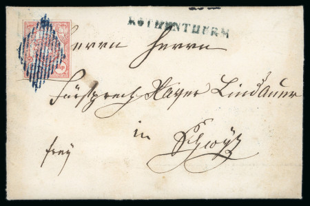 Stamp of Switzerland / Schweiz » Rayonmarken » Rayon III (grosse Ziffer) 1853, Rayon III, grosse Wertziffern, Type 2, auf Brief