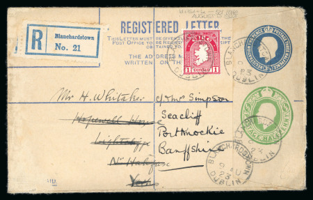 Stamp of Ireland » Political & Transitional Periods » British Postal Stationery - February 17, 1922 to July 23, 1924 1920 George V registered size G for the 4d rate and