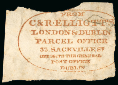 Stamp of Ireland » Parcel Post & Locals Dublin Parcel Stamp: 1825 C&R Elliott red on white