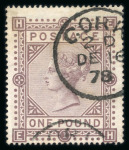 Stamp of Ireland » GB Used In Ireland 1867-83 Maltese Cross £1 brown-lilac, plate 1, used