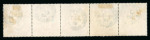 Stamp of Ireland » GB Used In Ireland 1883-84 Anchor 5s rose on white paper, a wonderful and unusual horizontal strip of five