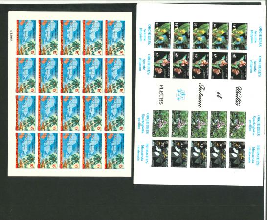 Stamp of Colonies françaises » Wallis et Futuna 1962-1993, ensemble peu commun de 35 feuilles entères