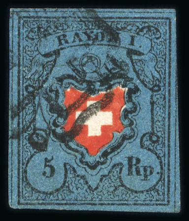 Stamp of Switzerland / Schweiz » Rayonmarken » Rayon I, dunkelblau ohne Kreuzeinfassung 1850, Rayon I ohne Kreuzeinfassung, Type 2