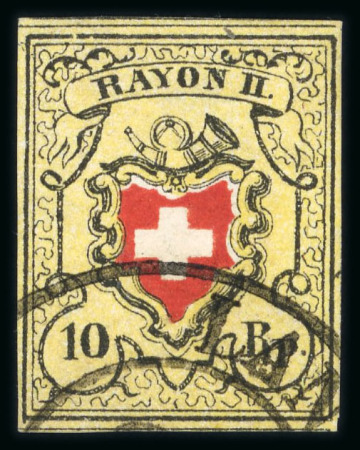 Stamp of Switzerland / Schweiz » Rayonmarken » Rayon II, gelb, ohne Kreuzeinfassung (STEIN E) 1850, Rayon II, Type 30, Stein E-RO