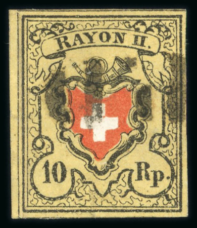 Stamp of Switzerland / Schweiz » Rayonmarken » Rayon II, gelb, ohne Kreuzeinfassung (STEIN A 2) 1850, Rayon II, Type 9, Stein A2-LU