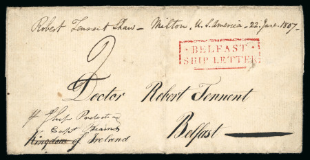 Stamp of Ireland » Pre-Stamp Postal History » Independant Post Office Period - 1784-1831 1807 (July) Folded cover sent from Milton to Belfast,