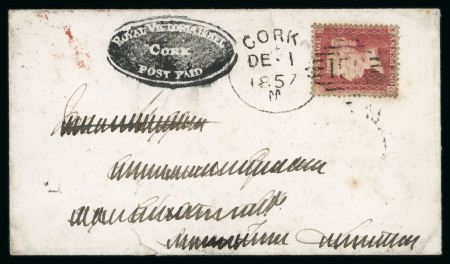 Stamp of Ireland » Postal History (Arranged alphabetically by County) 1857 (1.12) Envelope from Cork to Dublin, franked 1854-57