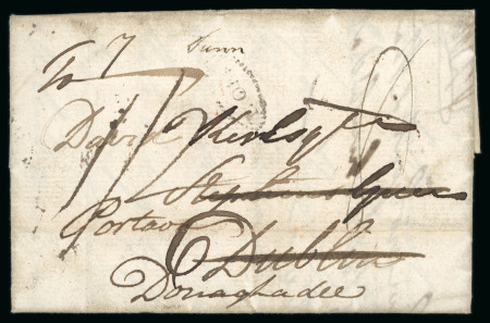 Stamp of Ireland » Pre-Stamp Postal History » Independant Post Office Period - 1784-1831 1797 (28.7) Folded entire sent to Dublin, and redirected
