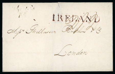 Stamp of Ireland » Pre-Stamp Postal History » Independant Post Office Period - 1784-1831 1807 (1.5) Folded letter sheet to London, showing good